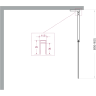 Душевая перегородка BELBAGNO UNO-L-1-TB-90-BR-GM 900x2000 мм Оружейная сталь